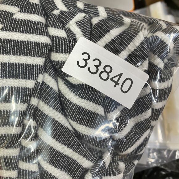 Karen Scott Cardigan Women 2XL Gray Striped Open Front 3/4 Sleeve Pockets Cotton - Picture 7 of 7